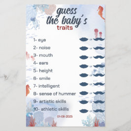 Gissa baby under Sea Baby Shower Flygblad