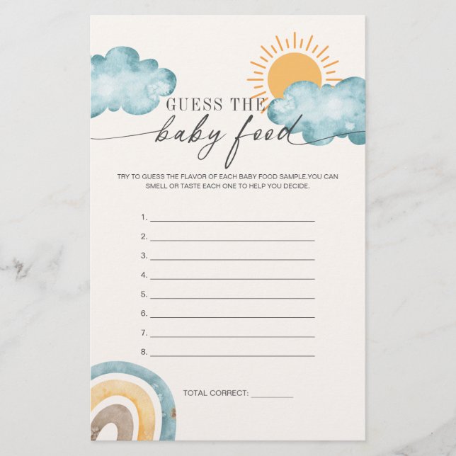 Gissa Babymaten | Sunshine Baby Shower-spel (Framsida)