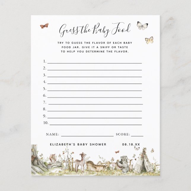 Gissa barnmaten | Baby Shower-spel (Framsida)