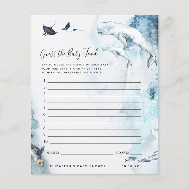 Gissa barnmaten | Baby Shower-spel (Framsida)