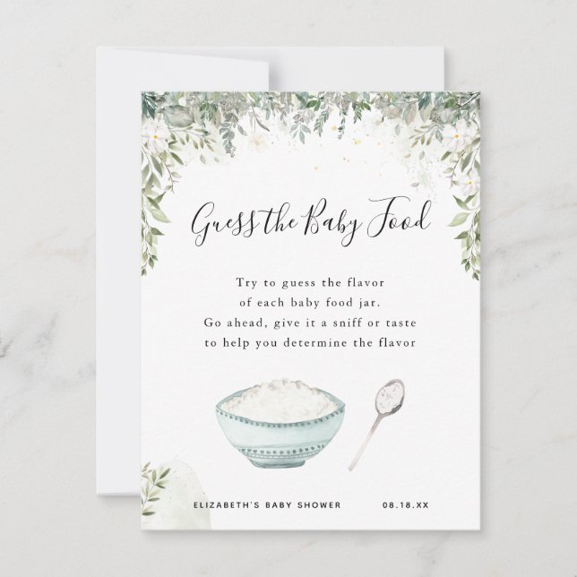 Gissa barnmaten | Baby Shower-spel (Framsida)