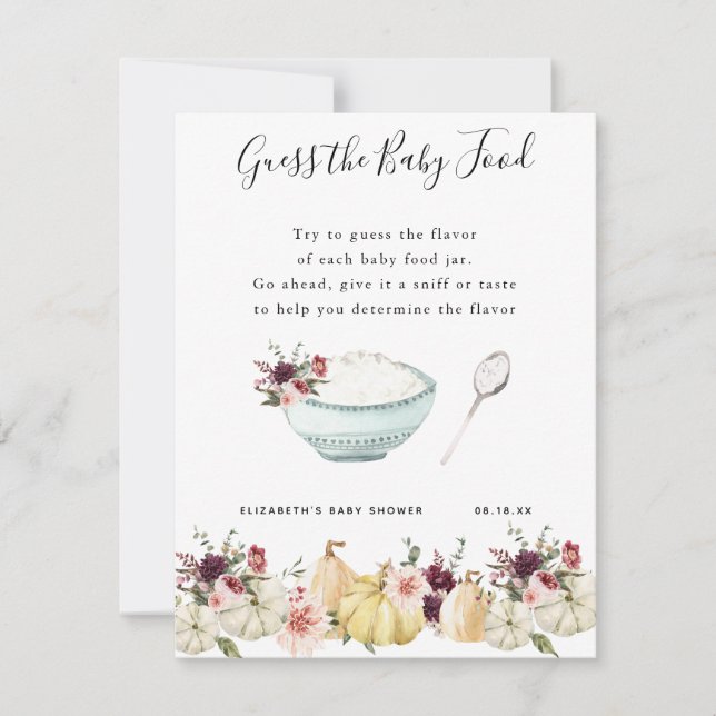 Gissa barnmaten | Baby Shower-spel (Framsida)