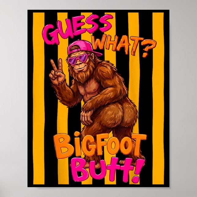 Gissa bigfoot rumpa rolig sasquatch squatch poster (Framsidan)