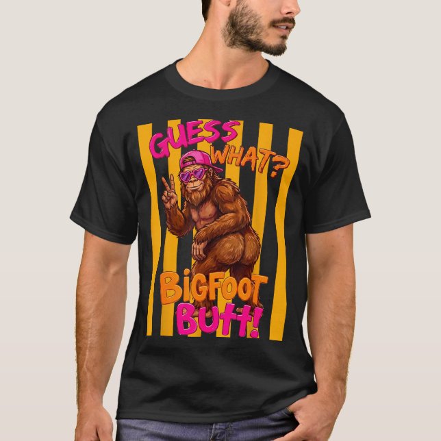 Gissa bigfoot rumpa rolig sasquatch squatch t shirt (Framsida)