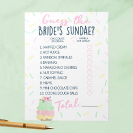 Gissa Brides Sundae Ice Cream Shower Game Pack Anteckningsblock