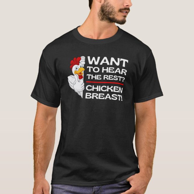Gissa Chicken Breast Chicken skämtar med Chickens- T Shirt (Framsida)