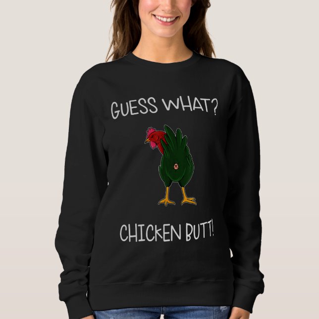 Gissa Chicken Butt White Jokes Humor Coola Retro T Shirt (Framsida)