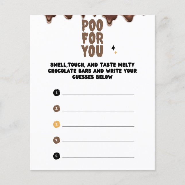 Gissa Chocolate Baby Shower-spelet (Framsida)