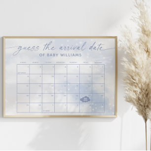 Gissa datum för ankomst kalender moln 9 affisch