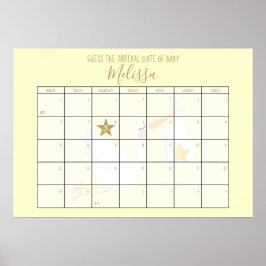 Gissa Datum för Förlossning Kalender Kräm Baby Sho Poster