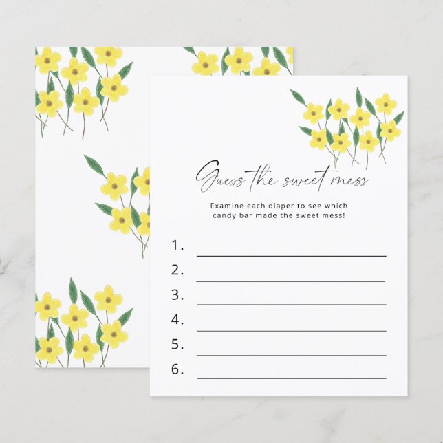 Gissa den  babyskusen, vildblommor (Fram/baksida)