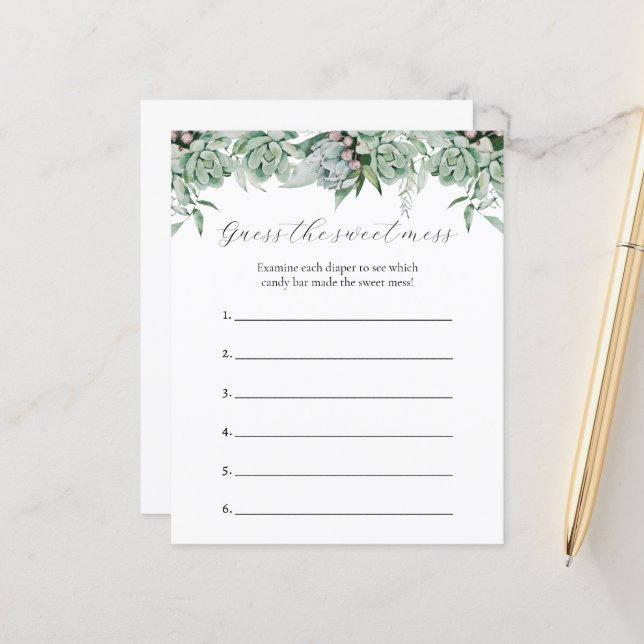 Gissa den söta röra Baby Shower Lek (Fram/Back In Situ)