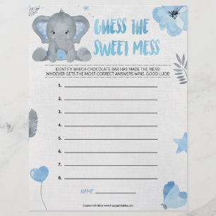 Gissa den  svenska [Baby Elephant [Blue] Brevhuvud