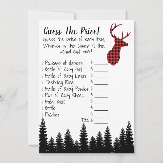 Gissa det Prisare babyspelet Inbjudningar (Framsida)