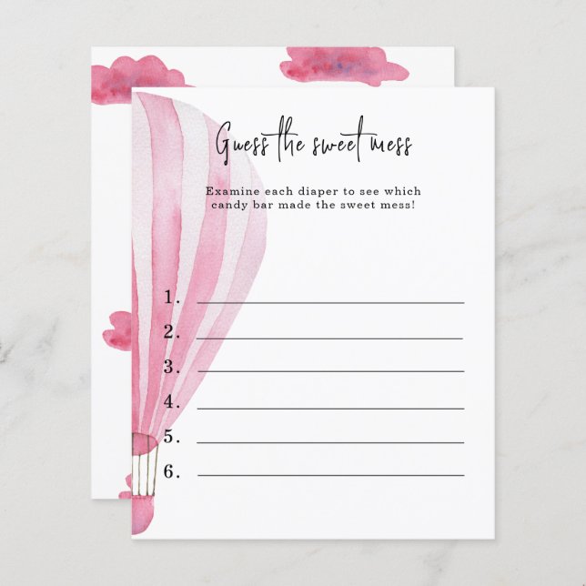 Gissa det söta  - babyduschspelet (Fram/baksida)