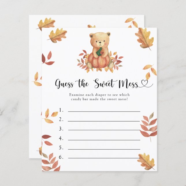 Gissa det svenska  spelet - Pumpkin björn (Fram/baksida)