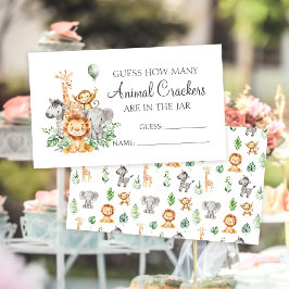 Gissa djurknäckare Safari Baby Shower-kort Tilläggskort