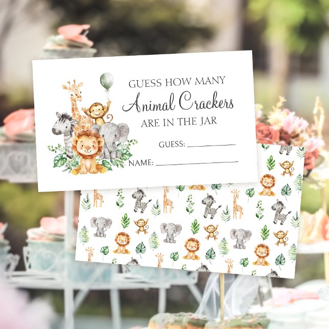 Gissa djurknäckare Safari Baby Shower-kort Tilläggskort (Skapare uppladdad)
