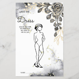 Gissa Dress Black Ro BridalShower-spelkortet Flygblad