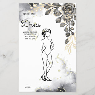 Gissa Dress Black Ro BridalShower-spelkortet Flygblad