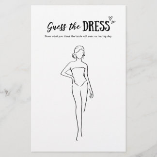 Gissa Dress Game för Bröllop eller Möhippa