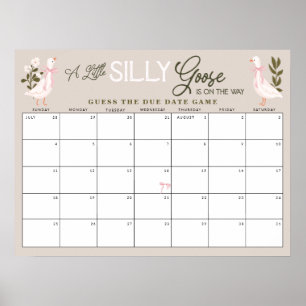 Gissa förfallodatum Fåniget Little Goose Rosa Bow Poster