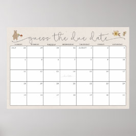 Gissa förfallodatum för Boho Woodland Baby Shower Poster