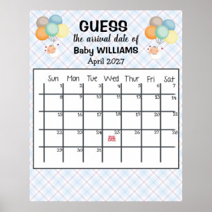 Gissa Förfallodatum Kalender Baby Ballonger Poster