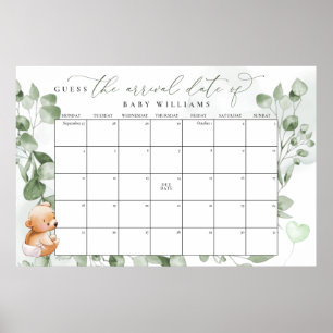 Gissa Förfallodatum Kalender Björn Poster