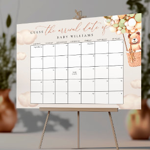 Gissa Förfallodatum Kalender Grön Guld Björn Affis Poster