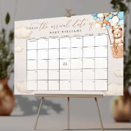 Gissa Förfallodatum Kalender Ljusblå Affisch