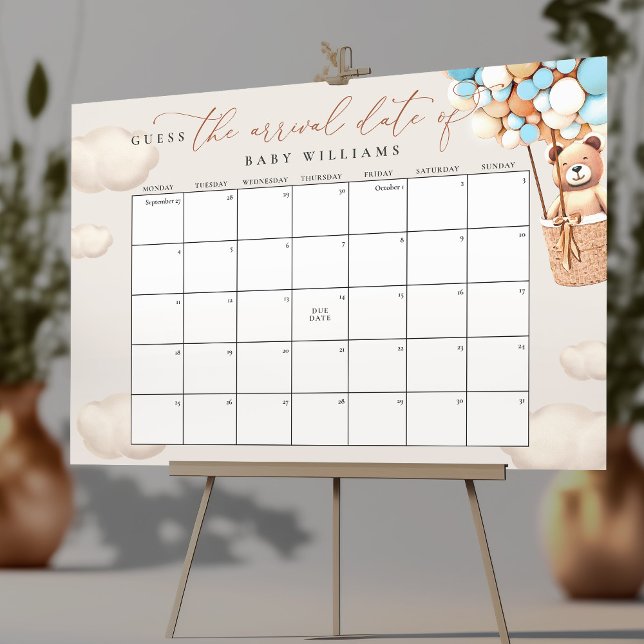Gissa Förfallodatum Kalender Ljusblå Affisch (Skapare uppladdad)