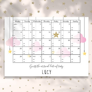 Gissa förfallodatum och tid när babyvisningsspelet poster