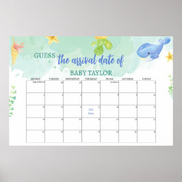 Gissa förfallodatumet under Sea Baby Shower Poster