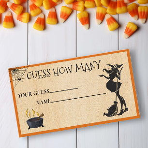 Gissa hur många Baby Brewing Witch Halloween Visitkort