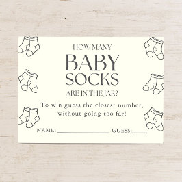 Gissa hur många babysockor Minimal baby shower-spe Tilläggskort