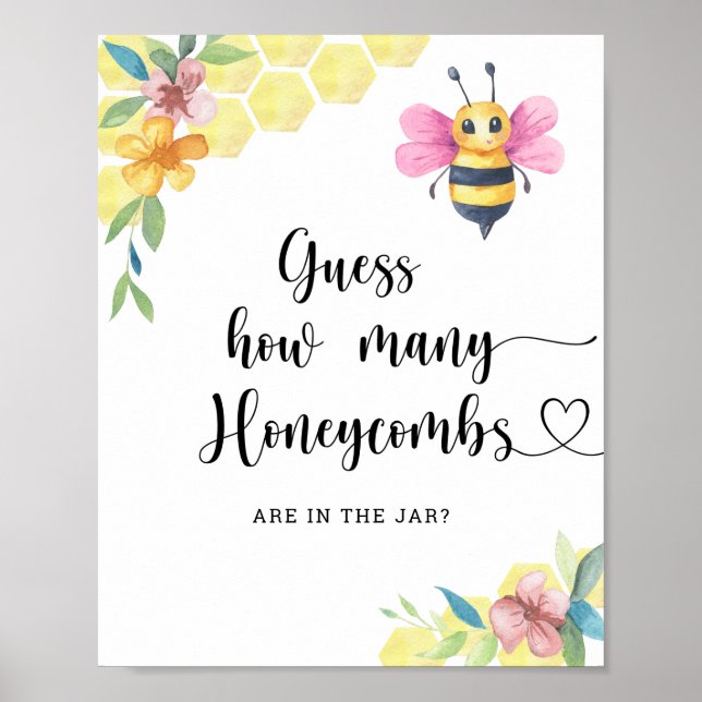 Gissa hur många bikakor som finns i burken poster (Framsidan)