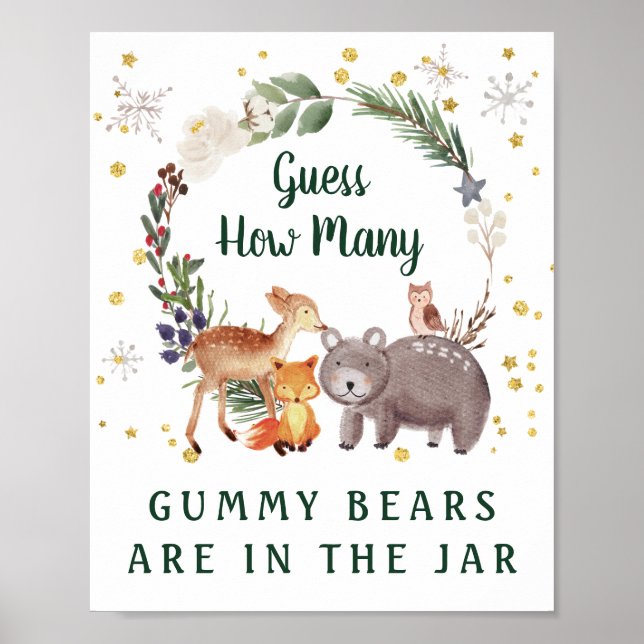 Gissa hur många björnskogar, babyskor poster (Framsidan)