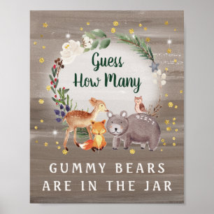 Gissa hur många björnskogar, babyskor poster