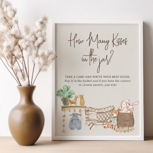 Gissa hur många Boho Baby Nursery Baby Shower Game Poster (Guess How Many Baby Shower game sign - printed or digital - from my Boho Baby Nursery Collection)