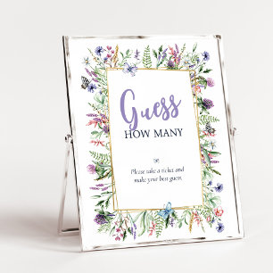 Gissa hur många? Butterfly Garden Watercolor-spel Poster