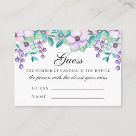 Gissa hur många candies. Babyduschspel. Blommigt Placeringskort