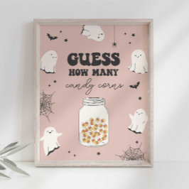 Gissa hur många Candy corn i Burk Party-signalen Poster