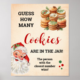 Gissa hur många Cookies Santa Game-skylt Poster