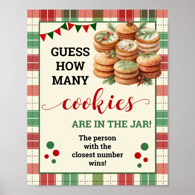 Gissa hur många cookies som kör julklapp poster (Framsidan)