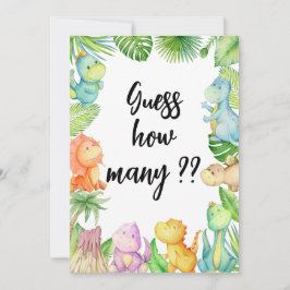 Gissa hur många Dinosaur Baby Shower Card Inbjudningar