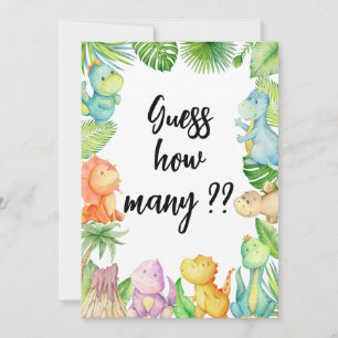 Gissa hur många Dinosaur Baby Shower Card Inbjudningar