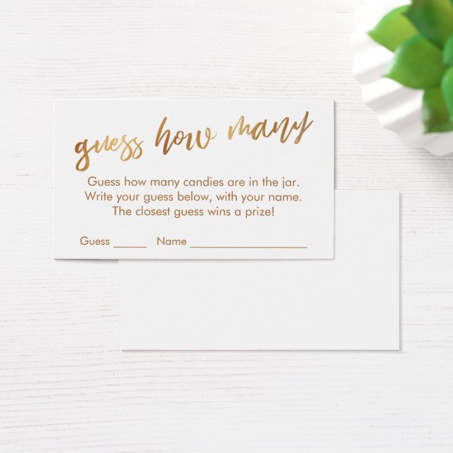 Gissa hur många enkla Guld & vita spelkort Visitkort (Skivbord)