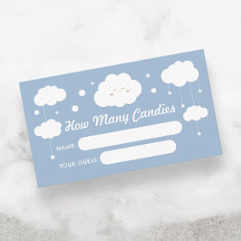 Gissa hur många godisar Blå Moln Baby Shower-spel Tilläggskort
