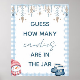 Gissa hur många godisar vinter baby shower skylt
